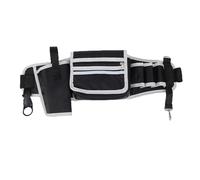 YWBL-WH Tool Belt Multi Functional Thickened Oxford Cloth Waist Organizer with Reflective Strip and Bottle Holder for Electricians Repair Electrical Work Adjustable Work Pouch