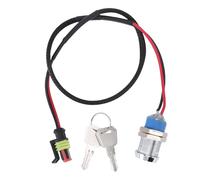 YWBL-WH Universal Ignition Switch with Keys Stainless Steel 19.7 Inch Cable for Forklift Tractor Agricultural Vehicle Engineering Equipment Start Lock Replacement