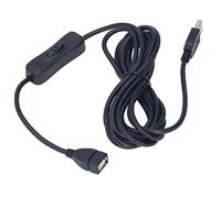 YWBL-WH USB Switch Extension Cable PVC Copper USB Extension Cable 9.8ft with Inline 304 Switch Power and Data Transfer for Desk Lamp LED Light Fan Home Office Use