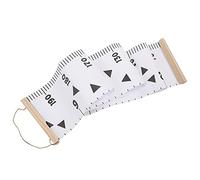 YWBL-WH Wood Frame Cloth Growth Chart Wall Ruler 76.8x7.9in Cute Pattern Non- Height Measuring for Baby Boy Girl Nursery Decor with Easy Install Rope (Triangular)