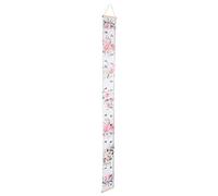 YWBL-WH Wood Frame Cloth Growth Chart Wall Ruler 76.8x7.9in Cute Pattern Non- Height Measuring for Baby Boy Girl Nursery Decor with Easy Install Rope (Flower)