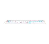 YWBL-WH Wood Frame Cloth Growth Chart Wall Ruler 76.8x7.9in Cute Pattern Non- Height Measuring for Baby Boy Girl Nursery Decor with Easy Install Rope (Blue Dinosaur Model)