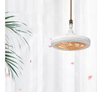 YWBleked Mini Ceiling Fan with Light, 10" with Light and Remote 3 Colors Infinitely Adjustable LED Ceiling Fans for Bathroom/Bedroom/Living Room 2 AAA Batteries (B)