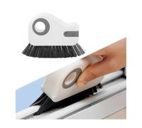 Ywdiml 2 in 1 Car Groove Cleaning Brush, Multifunction Vehicle Crevice Cleaner with Hidden Scraper, Automotive Window Seal Sill Sliding Door Track Cleaning Brush, Universal Fit (Gray White)