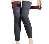 YWeiLiangSan Cashmere Over-The-Knee Warm Socks, Cashmere Warm Knee Pads, Extra Thick Long Soft Knit Knee Brace Leg Sleeves (Black,Large)