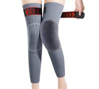 YWeiLiangSan Cashmere Over-The-Knee Warm Socks, Cashmere Warm Knee Pads, Extra Thick Long Soft Knit Knee Brace Leg Sleeves (Gray Thick,X-Large)