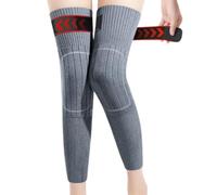 YWeiLiangSan Cashmere Over-The-Knee Warm Socks, Cashmere Warm Knee Pads, Extra Thick Long Soft Knit Knee Brace Leg Sleeves (Gray,X-Large)