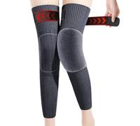 YWeiLiangSan Cashmere Over-The-Knee Warm Socks, Cashmere Warm Knee Pads, Extra Thick Long Soft Knit Knee Brace Leg Sleeves (Black Thick,X-Large)