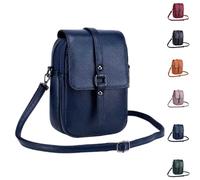 YWeiLiangSan Vintage Crossbody Phone Bag for Women, Lightweight Genuine Leather Crossbody Shoulder Pouch Bag (Royal blue,Medium)