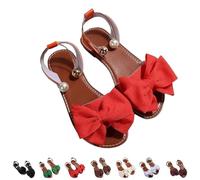 YWeiLiangSan Women's Bow Accent Slingback Flat Sandals, Open Toe Slip On Elegant Flats for Office & Beach Summer (Orange,7)