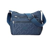 YWeiLiangSan Women's Waterproof Nylon Crossbody Bag - Multi-Pocket Travel Purse for Everyday Essentials, Adjustable Strap (Dark Blue,Medium)