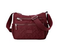 YWeiLiangSan Women's Waterproof Nylon Crossbody Bag - Multi-Pocket Travel Purse for Everyday Essentials, Adjustable Strap (Wine Red,Medium)