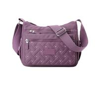 YWeiLiangSan Women's Waterproof Nylon Crossbody Bag - Multi-Pocket Travel Purse for Everyday Essentials, Adjustable Strap (Taro Purple,Medium)
