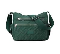 YWeiLiangSan Women's Waterproof Nylon Crossbody Bag - Multi-Pocket Travel Purse for Everyday Essentials, Adjustable Strap (Dark Green,Medium)