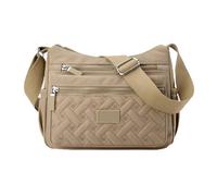 YWeiLiangSan Women's Waterproof Nylon Crossbody Bag - Multi-Pocket Travel Purse for Everyday Essentials, Adjustable Strap (Khaki,Medium)