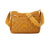 YWeiLiangSan Women's Waterproof Nylon Crossbody Bag - Multi-Pocket Travel Purse for Everyday Essentials, Adjustable Strap (Dark Gold,Medium)