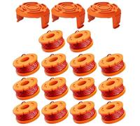 Yweller WA0010 WA0004 Spool Line Compatible with Worx All 20V Cordless Grass Strimmer WG151,WG163E.1,WG163E.2,WG163E.3,WG163E.6,WG163E.9,0.065"/1.65mm,10Ft/3M with WA6531GT Spool Cover 17 Pack