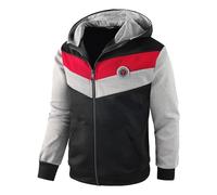 Ywenaisy Boys' Sweatshirt with Zip Cotton Sweatshirts Boy with Hood Sweatshirt with Zip Sports Sweatshirt Boy Streetwear Boy Sweatshirt 8-16 Years and Height 116-170 cm, Black Red, 152-170