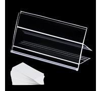 YWFAFO 36pcs Wood Shelf Label Holder Plastic Price Tag Holder Supermarket Retail Sign PVC Clear Shelf Label Holder 50 Pieces Perfect Fits 16-18mm Wooden Shelving