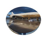 YWGGDSCX 3-Layer Thickened Round Bar Stool Covers 13 Inch,Airplane In The Evening Light Stretch Round Bar Cushion Washable Crease-Resistant Slipcovers For Home Bar Hotel Market Commercial Places