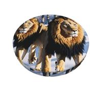 YWGGDSCX 3-Layer Thickened Round Bar Stool Covers 13 Inch,Lions In The Snow Stretch Round Bar Cushion Washable Crease-Resistant Slipcovers For Home Bar Hotel Market Commercial Places