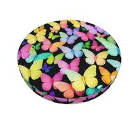YWGGDSCX 3-Layer Thickened Round Bar Stool Covers 14 Inch,Butterflies Stretch Round Bar Cushion Washable Crease-Resistant Slipcovers For Home Bar Hotel Market Commercial Places