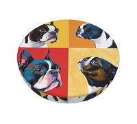 YWGGDSCX 3-Layer Thickened Round Bar Stool Covers 14 Inch,Cute Pug Stretch Round Bar Cushion Washable Crease-Resistant Slipcovers For Home Bar Hotel Market Commercial Places