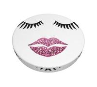 YWGGDSCX 3-Layer Thickened Round Bar Stool Covers 14 Inch,Eyelash Lip White Print Stretch Round Bar Cushion Washable Crease-Resistant Slipcovers For Home Bar Hotel Market Commercial Places