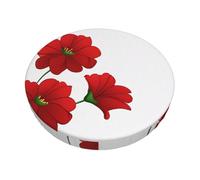 YWGGDSCX 3-Layer Thickened Round Bar Stool Covers 14 Inch,Poppy Flowers Vivid Petals Stretch Round Bar Cushion Washable Crease-Resistant Slipcovers For Home Bar Hotel Market Commercial Places