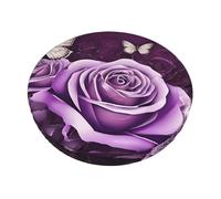 YWGGDSCX 3-Layer Thickened Round Bar Stool Covers 14 Inch,Purple Butterfly Stretch Round Bar Cushion Washable Crease-Resistant Slipcovers For Home Bar Hotel Market Commercial Places