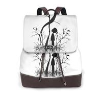 YWGGDSCX Black Music Notes Soft Leather Backpack Purse For Women Multi-Functional Elegant Daypack Travel College Shoulder Bag Shopping Trip