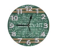 YWGGDSCX Formulas Shapes Theory Math Lesson Word Clock Number Round Wall Clock Silent Non-Ticking Design, Environmentally Friendly & Customizable For Kitchen, Office, Classroom 10 Inch