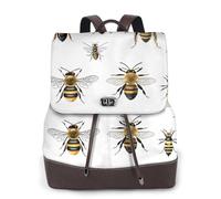 YWGGDSCX Funny Bees Soft Leather Backpack Purse For Women Multi-Functional Elegant Daypack Travel College Shoulder Bag Shopping Trip