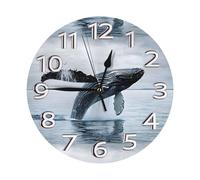 YWGGDSCX Killer Whale Clock Number Round Wall Clock Silent Non-Ticking Design, Environmentally Friendly & Customizable For Kitchen, Office, Classroom 10 Inch