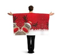YWGGDSCX Large 150cm X 90cm Union Jack Flag Cape With Sleeves For Adults | British England Football Fan Cloak | Full Body Coverage Merry Christmas Cute Cartoon Elk Print Costume For World Cup