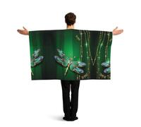 YWGGDSCX Large 150cm X 90cm Union Jack Flag Cape With Sleeves For Adults | British England Football Fan Cloak | Full Body Coverage Jewel Dragonfly Print Costume For World Cup