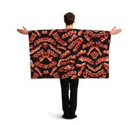 YWGGDSCX Large 150cm X 90cm Union Jack Flag Cape With Sleeves For Adults | British England Football Fan Cloak | Full Body Coverage Bacon Pattern Print Costume For World Cup