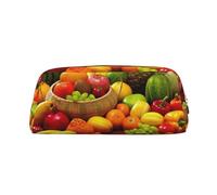YWGGDSCX Pencil Box Zip Pencil Case Variety Fresh Vegetables Fruits Print Organizer Pencil Bag Large Capacity Pencil Pouch