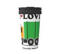 YWGGDSCX Travel Coffee Cup-I Love Garbage Trucks Printed Carry Insulated Coffee Mug, Double Wall Vacuum Insulated for Hot & Cold, 500ml Coffee Compatible for Men's and Women's Gift Coffee Mugs
