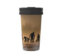 YWGGDSCX Travel Coffee Cup-Many Zombie Printed Carry Insulated Coffee Mug, Double Wall Vacuum Insulated for Hot & Cold, 500ml Coffee Compatible for Men's and Women's Gift Coffee Mugs