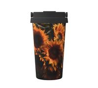 YWGGDSCX Travel Coffee Cup-Sunflower Pattern Printed Carry Insulated Coffee Mug, Double Wall Vacuum Insulated for Hot & Cold, 500ml Coffee Compatible for Men's and Women's Gift Coffee Mugs