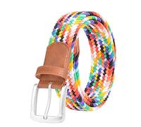 YWHCHI Elastic Braided Belt - Unisex Multicolored Woven Stretch Belt for Womens Jeans Golf Casual Shorts Pants, Cp01, 42 (fits Pant Size 40"-42")