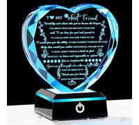 YWHL Best Friend Birthday Gifts with LED Base Crystal Heart Keepsakes Bestie Gifts for Women on Valentine Day Mothers Day Christmas, Friendship Gifts for Women