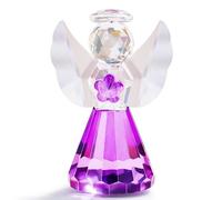 YWHL Purple Crystal Angel Figurine, Glass Guardian Angel Statue Gifts for Women, Art Collectible Figurines for Home Decor