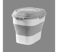 YWHWLX Dog Food Storage Containers, 20-50 Lbs Collapsible Pets Food Plastic Containers with Rolling Wheel Airtight Locking Lid, Leakproof Sealable Dispenser Bin (Gray)