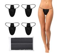 YWINETO Disposable Thong Panties for Women Spa T Thong Underwear Tanning Wraps Individually Wrapped Disposable Spa Underwear Thong Panties Black