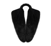YWINETO Women's Faux Fur Shawl and Wraps Pashminas Party Faux Fur Collar Fur Wraps Shrug for Winter Bridal Wedding Cover Up Stole Cloak Coat Sweater Cape Evening Poncho Cocktail Scarf Wrap Pashminas