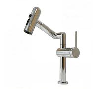 YWJFSA Bathroom Sink Tap Robotic Arm Taps with 4 Spray Modes Single Lever Mixer Tap Height Adjustable,Chrome Plated