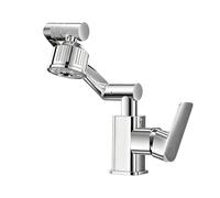 YWJFSA Bathroom Sink Taps Flexible Extension Arm Tap with 6 Spray Modes Tall Bathroom tap Height Adjustable Brass,Chrome