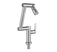 YWJFSA Bathroom Sink Taps Stainless Steel Cold Water tap with 2 Spray Modes Flexible Extension Arm Tap Height Adjustable Single Lever